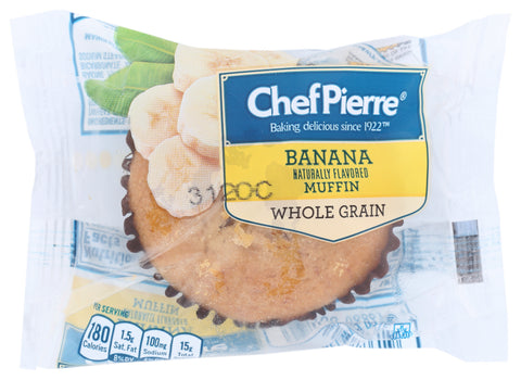 Chef Pierre Individually Wrapped Whole Grain Banana Muffin, 2 Ounce -- 48 per case.