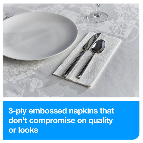 Tork Advanced NAPKIN DINNER 17X16 WHITE 3-PLY 1/8 FOLD