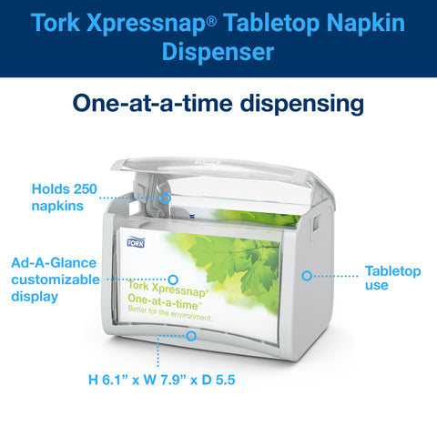 Tork Xpressnap® DISPENSER NAPKIN TABLETOP GREY
