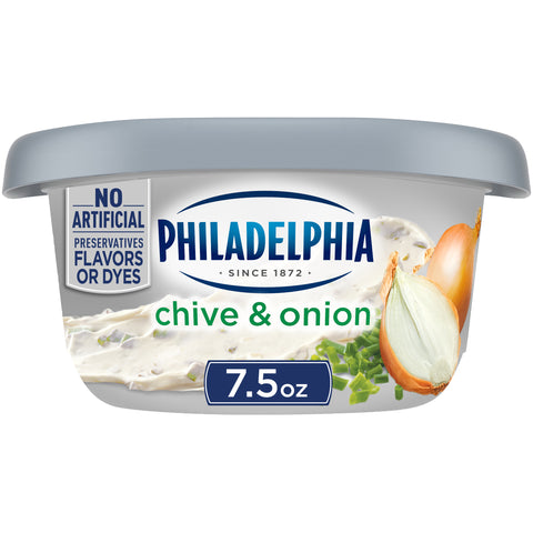 Philadelphia Chive and Onion Cream Cheese, 7.5 Ounce -- 12 per case.