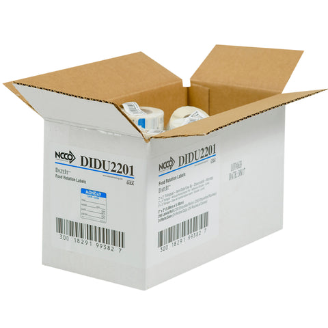 Label Dissolvable Use By Monday Blue 2x2