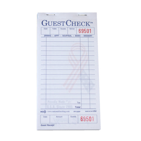 National Checking GUEST CHECK PATRIOT PROUD 1 PART WHITE