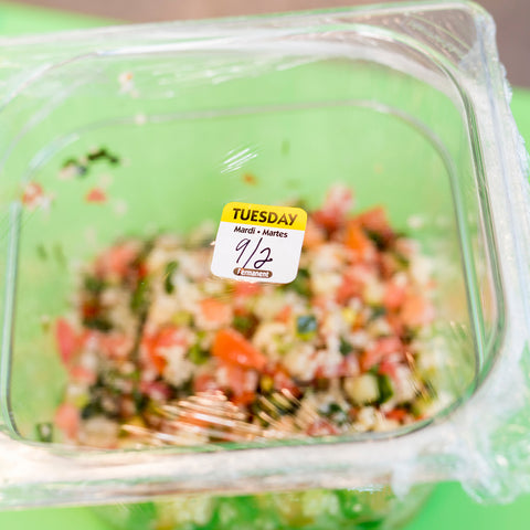 National Checking LABEL FOOD ROTATION TRILINGUAL YELLOW TUESDAY 1X1