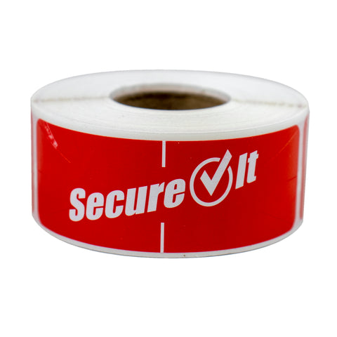 Label Secure It Permanent Red 1x3