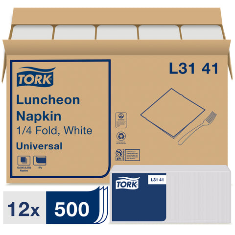 Napkin Luncheon White 1-ply 13x11.5