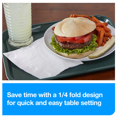 Tork 2 Ply White Advanced Dinner Napkin, 15 x 16.25 inch - 375 per pack -- 8 packs per case
