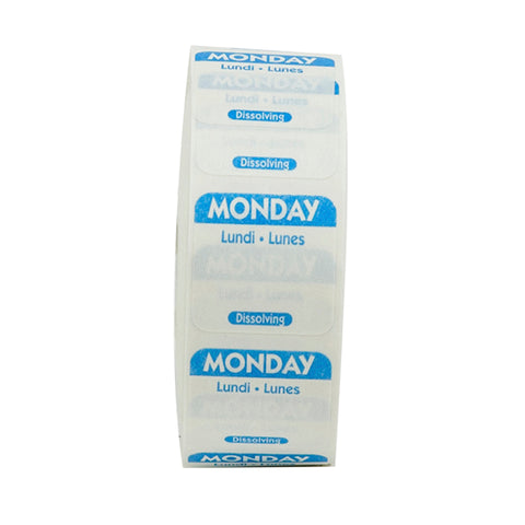 Label Dissolving Square Trinigual Blue Monday 1x1