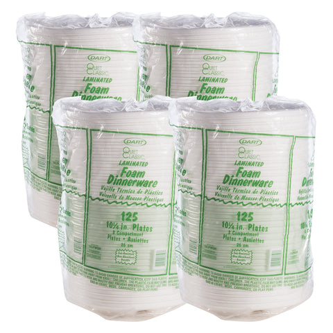 Dart Quiet Classic® PLATE FOAM LAMINATED WHITE 3-COMPARTMENT 10.25
