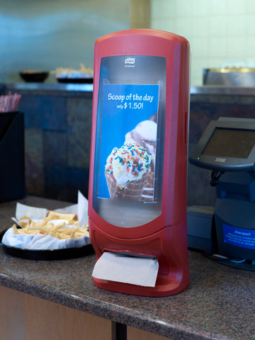 Tork Xpressnap® DISPENSER NAPKIN W/ STAND RED