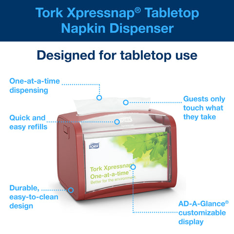 Dispenser Napkin Tabletop Red 5.7x7.5x12