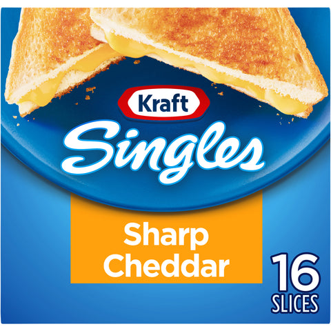 Kraft Singles Sharp Cheddar Sliced Cheese, 12 Ounce -- 12 per case.
