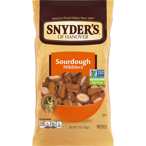 Snyders of Hanover Sourdough Pretzel Nibblers, 9 Ounce -- 12 per case.