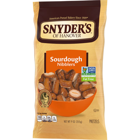 Snyders of Hanover Sourdough Pretzel Nibblers, 9 Ounce -- 12 per case.