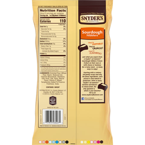 Snyders of Hanover Sourdough Pretzel Nibblers, 9 Ounce -- 12 per case.