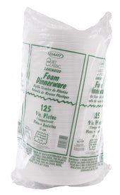 Plate Foam Non-laminated White 3-compartment 9