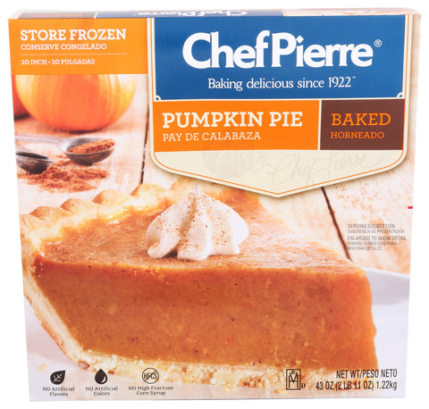 Pie Pumpkin Open Face Pre-baked 10