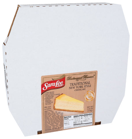 Sara Lee Restaurant Reserve Round New York Style Plain Cheesecake, 10 inch -- 4 per case.