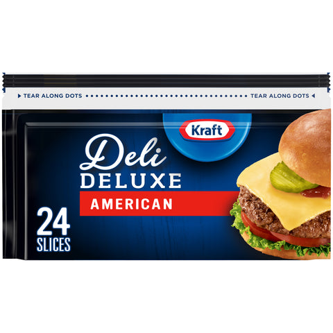 Kraft Deli Deluxe American Sliced Cheese, 16 Ounce -- 12 per case.