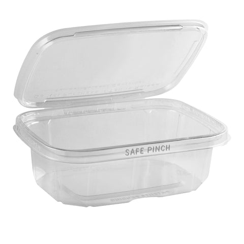Anchor Packaging Safe Pinch Clear PET Tamper Evident Hinged Container, 24 Ounce Capacity -- 200 per case