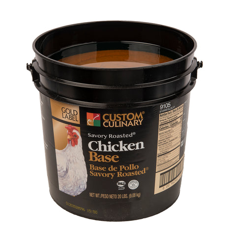 Custom Culinary Gold Label Savory Roasted Chicken Base, 20 Pound.