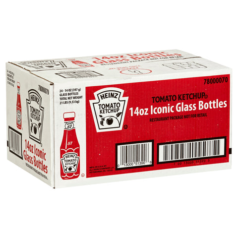 Heinz Ketchup Glass Bottle, 14 Ounce -- 24 per case
