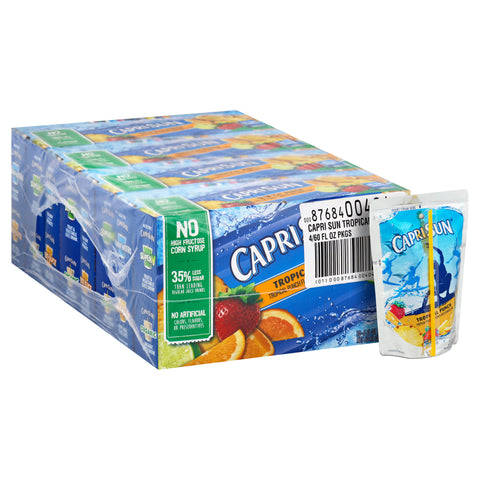 Capri Sun Tropical Punch Soft Juice Drink, 60 Fluid Ounce -- 4 per case.