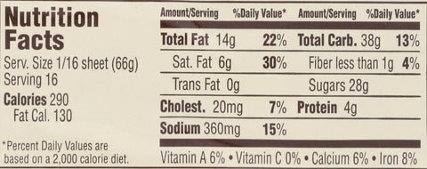 Sara Lee Bistro Collection Blondie Dessert Bar, 37 Ounce -- 4 per case.