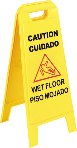 Carlisle SIGN WET FLOOR ENGLISH/SPANISH YELLOW 25