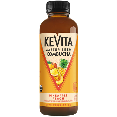 Drink Kombucha Pineapple Peach Glass