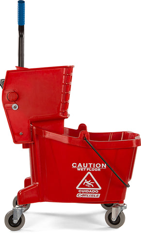 Mop Bucket W/ Side-press Wringer Red 26 Quart