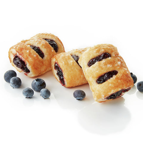 General Mills Pillsbury Blueberry-Sugared Puff Pastry Dough - Strudel Bites, 0.8 Ounce -- 320 per case.