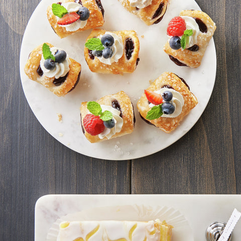 General Mills Pillsbury Blueberry-Sugared Puff Pastry Dough - Strudel Bites, 0.8 Ounce -- 320 per case.