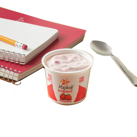 Yoplait Original Strawberry and Strawberry Banana Yogurt, 4 Ounce -- 48 per case.