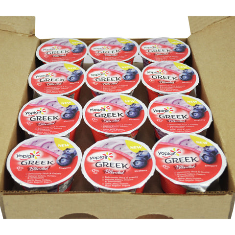 Yoplait Greek Blended Blueberry Yogurt, 5.3 Ounce -- 12 per case.