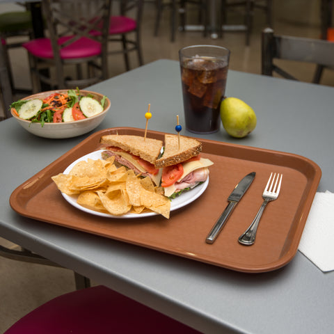 Sysco Brand TRAY CAFE PLASTIC LIGHT BROWN 14X18