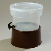 Carlisle DISPENSER ROUND W/ BASE BROWN 3 GAL
