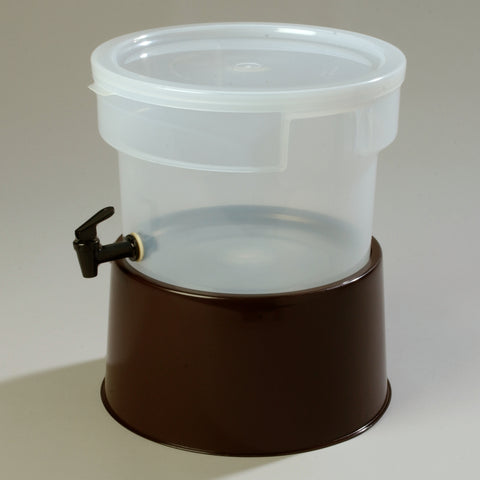 Carlisle DISPENSER ROUND W/ BASE BROWN 3 GAL