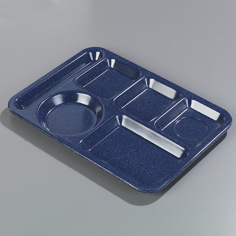 Carlisle TRAY LEFT-HAND HEAVY WEIGHT 6-COMPARTMENT TRAY CAFÉ BLUE