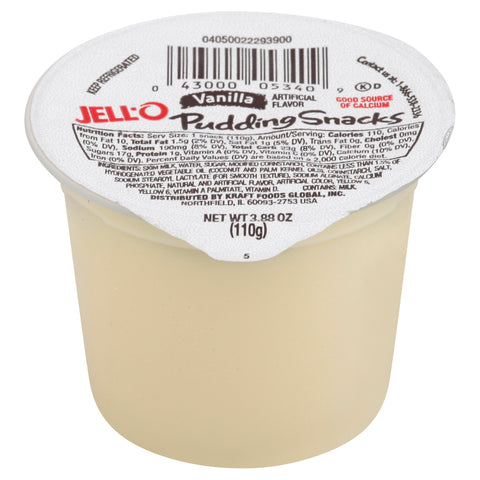 Jello Ready To Eat 3.88 Ounce Vanilla Pudding, 4 count per pack -- 6 per case.