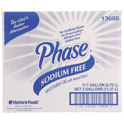 Phase No Sodium Liquid Oil, 1 Gallon -- 3 Per Case