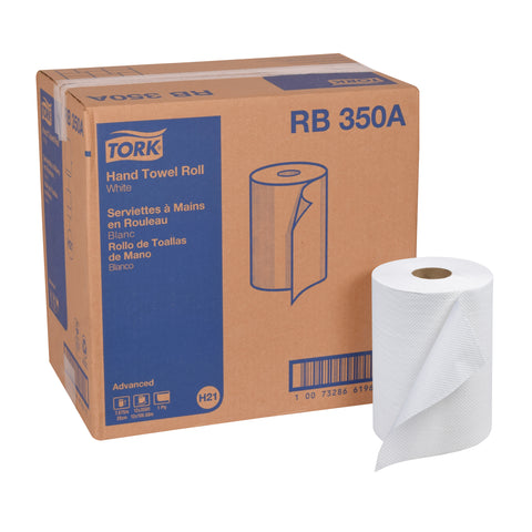 Tork Advanced TOWEL ROLL NON-PERORATED WHITE 1-PLY 7.85X350