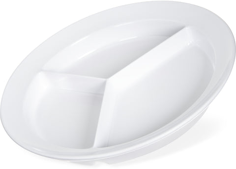 Carlisle PLATE KINGLINE™ 3-COMPARTMENT MELAMINE WHITE 8.75