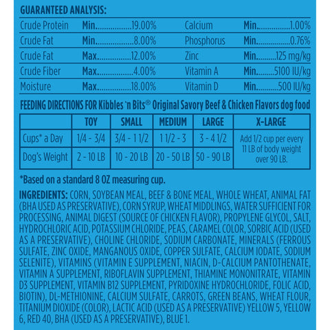 Kibbles N Bits Original Dog Food, 3.5 Pound -- 4 per case.