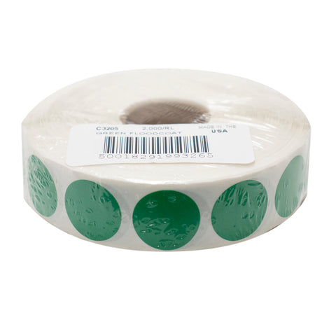 National Checking LABEL CIRCLE PERMAMENT GREEN 3/4