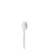 Spork Plastic Medium Weight White Pp