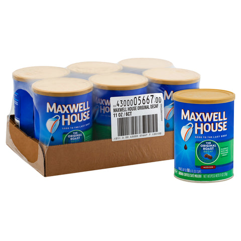 Maxwell House Original Decaffeinated Coffee, 11 Ounce -- 6 per case.