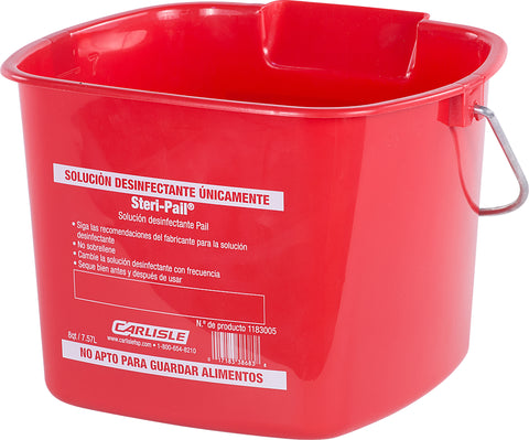 Carlisle PAIL SANITIZING SQUARE RED 8 QT