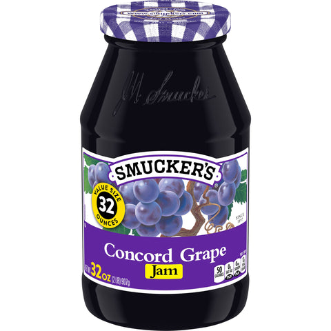 Smuckers Grape Jam, 32 Ounce -- 12 per case.