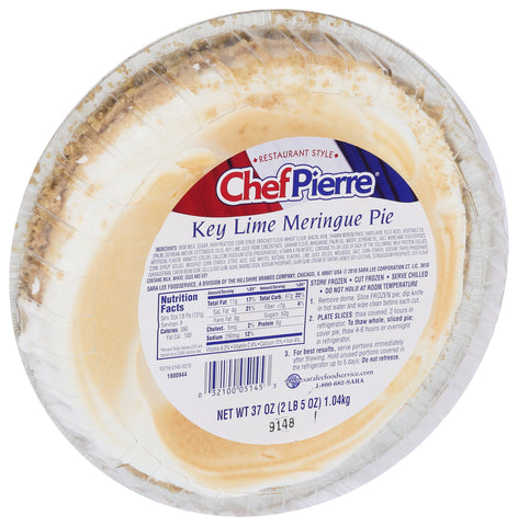 Sara Lee Chef Pierre Key Lime Meringue Pie, 10 inch -- 6 per case.