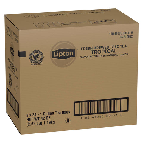 Lipton Tropical Unsweetened Iced Tea Bags, 1 gallon Pack of 24 -- 2 per case